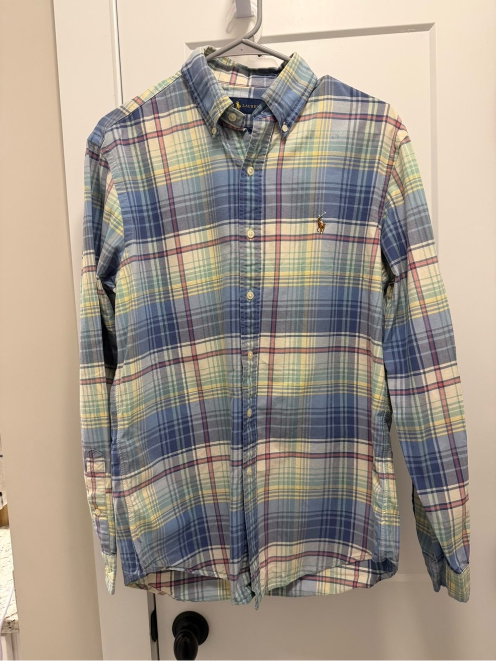Ralph Lauren Pastel Blue & Yellow Plaid Button-Down Shirt